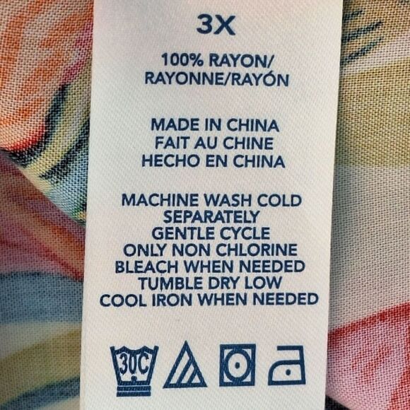 Women's 3X Wide Leg Island Lounge Pants Tropical Floral Flowy Relaxed - Picture 5 of 16